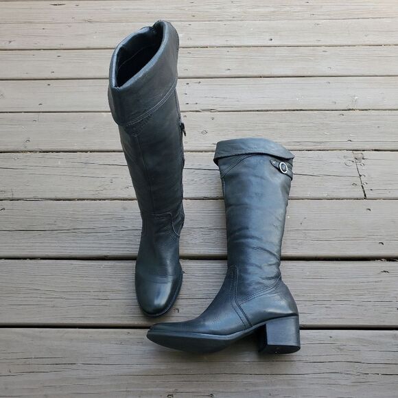 Matisse Sagebrush Black Leather Over The Knee OTK Tall Riding Equestrian Boots 8 - Picture 2 of 8